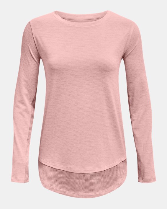 Damen UA Tech™ Vent Shirt, langärmlig, Pink, pdpMainDesktop image number 4